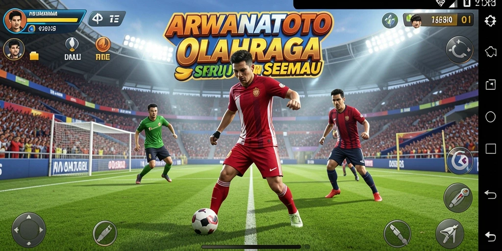 Gameplay seru ARWANATOTO yang penuh aksi olahraga.