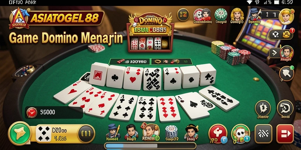 Screenshot ASIATOGEL88 menunjukkan gameplay domino yang seru dan interaktif.
