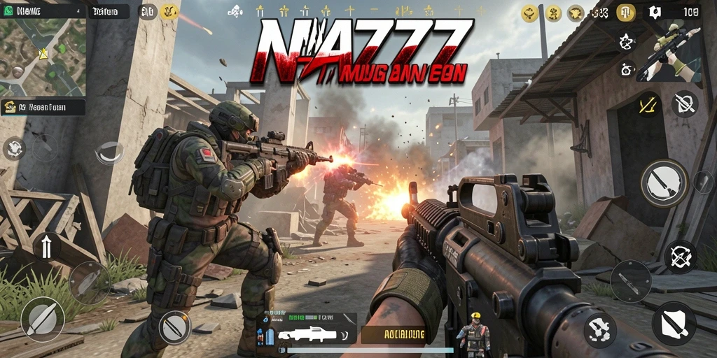 Tampilan gameplay seru NA777 yang menampilkan aksi tembak-menembak.