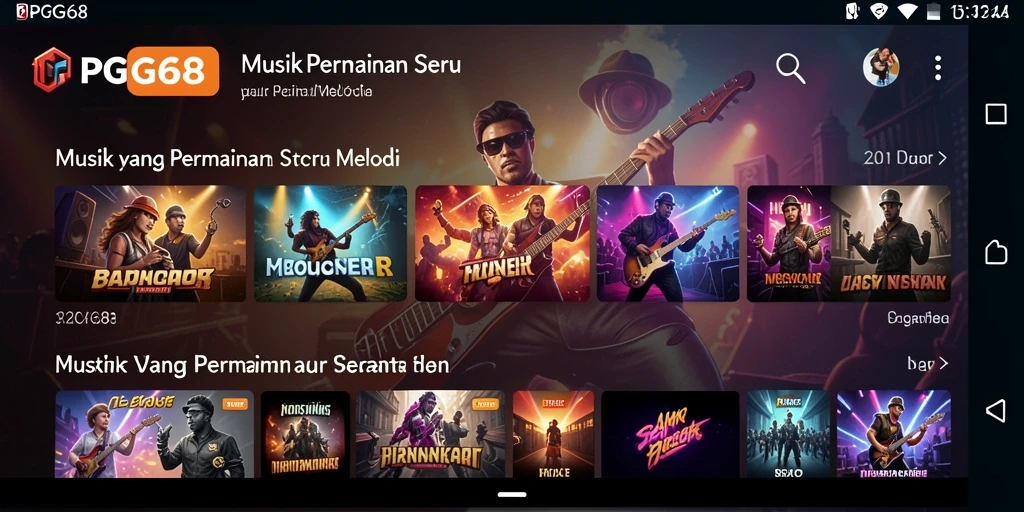 Tampilan gameplay PGG68 dengan musik yang mengasyikkan.