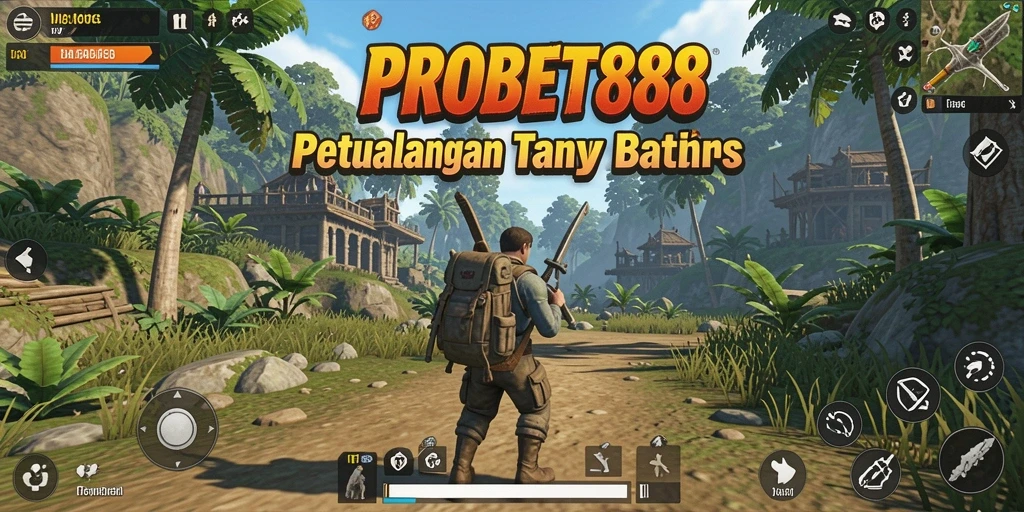 Cuplikan gameplay PROBET88 dalam dunia terbuka yang luas.