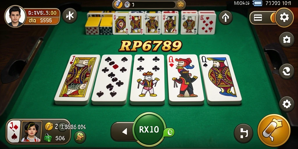 Screenshot utama RP6789 yang menunjukkan serunya gameplay Domino.