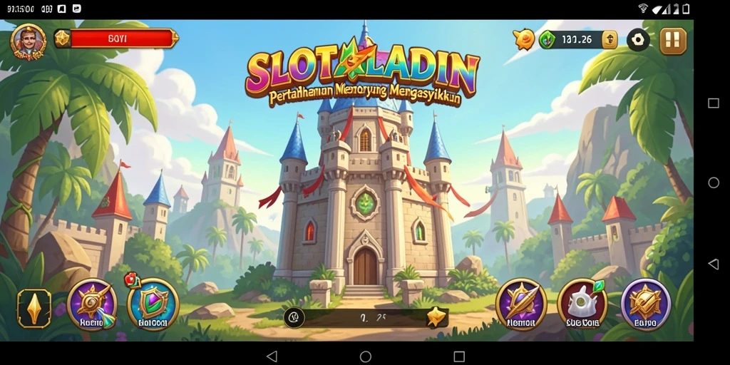 Gameplay SLOTALADIN yang mengasyikkan dalam pertahanan menara.